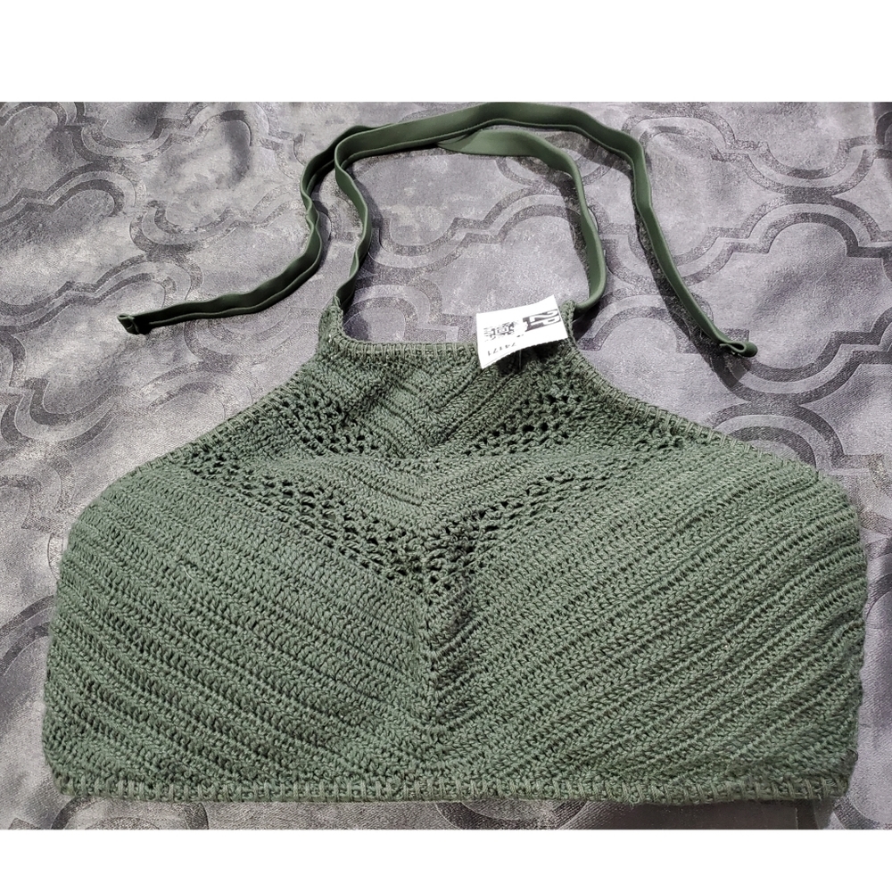 Hunter Green Bikini Top, Size D/DD, Xhilaration